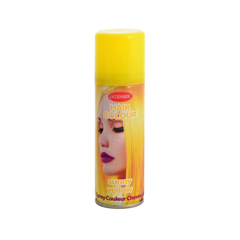 Spray temporal de color amarillo para el cabello 125 ml