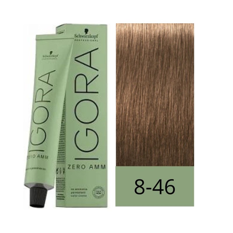 Schwarzkopf Zero Amm Tinte Sin Amoniaco 8-46 Rubio Claro Beige Marrón 60 ml