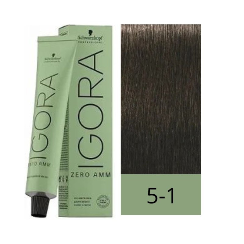 Schwarzkopf Zero Amm Tinte Sin Amoniaco 5-1 Castaño Claro Ceniza 60 ml