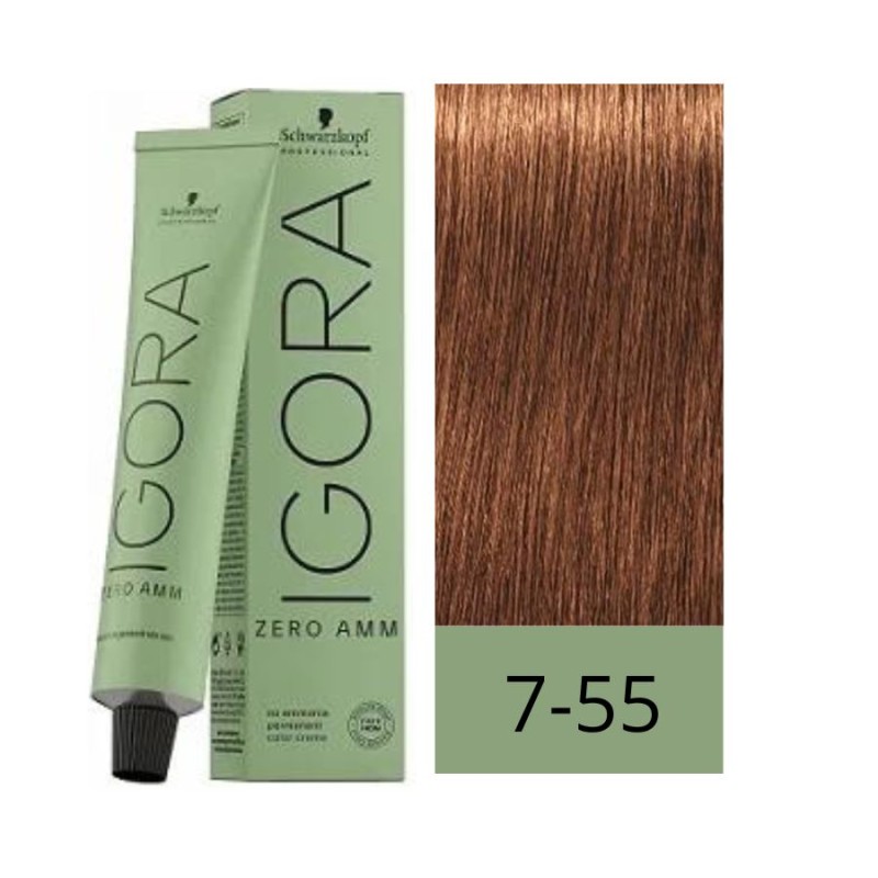 Schwarzkopf Zero Amm Tinte Sin Amoniaco 7-55 Rubio Medio Dorado Intenso 60 ml