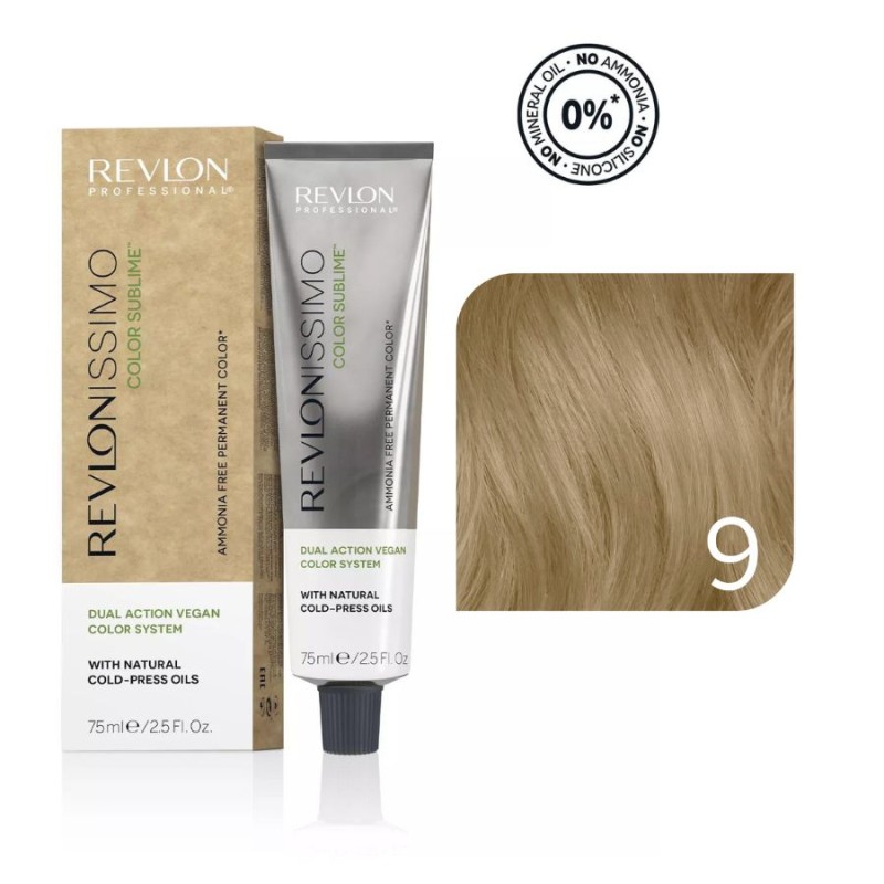 Revlonissimo Tinte COLOR SUBLIME (sin amoniaco y vegano) 9 Rubio Muy Claro 75 ml