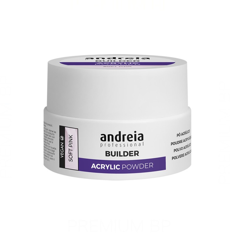 Andreia Professional Builder Acrylic Powder Polvos Acrílicos Soft Pink 20 gr