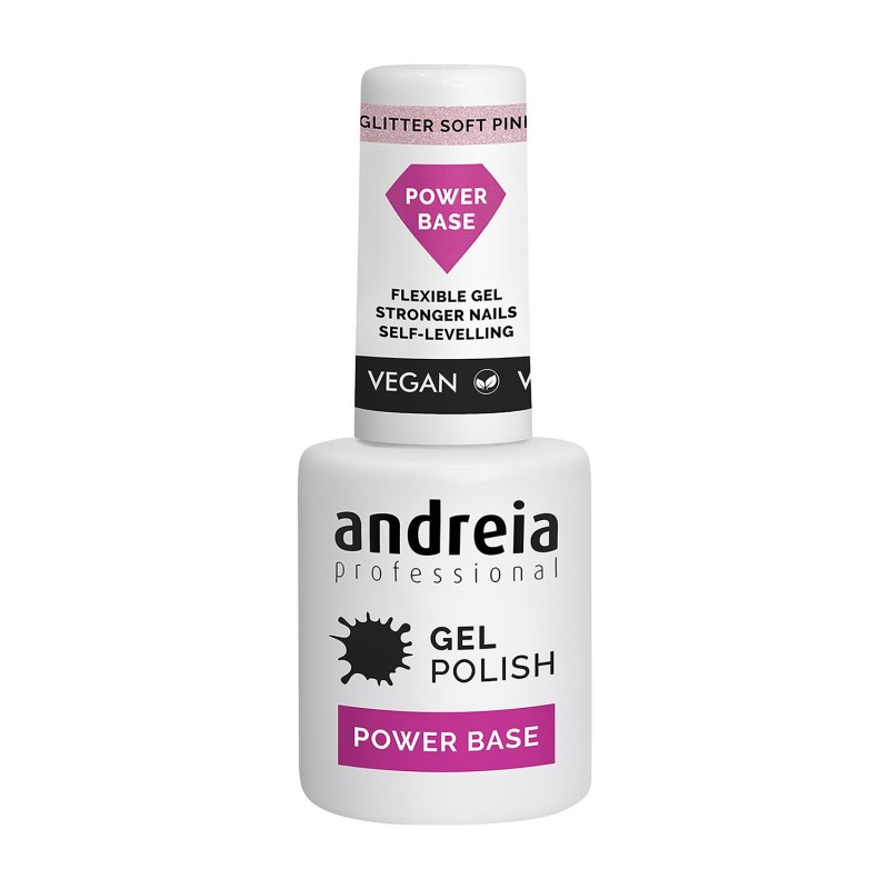 Andreia Professional Gel Polish Power Base Glitter Soft Pink 10,5 ml
