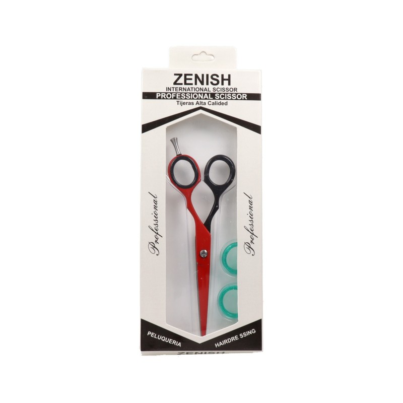 Zenish Tijera Profesional Metal Rojo Negro 6"