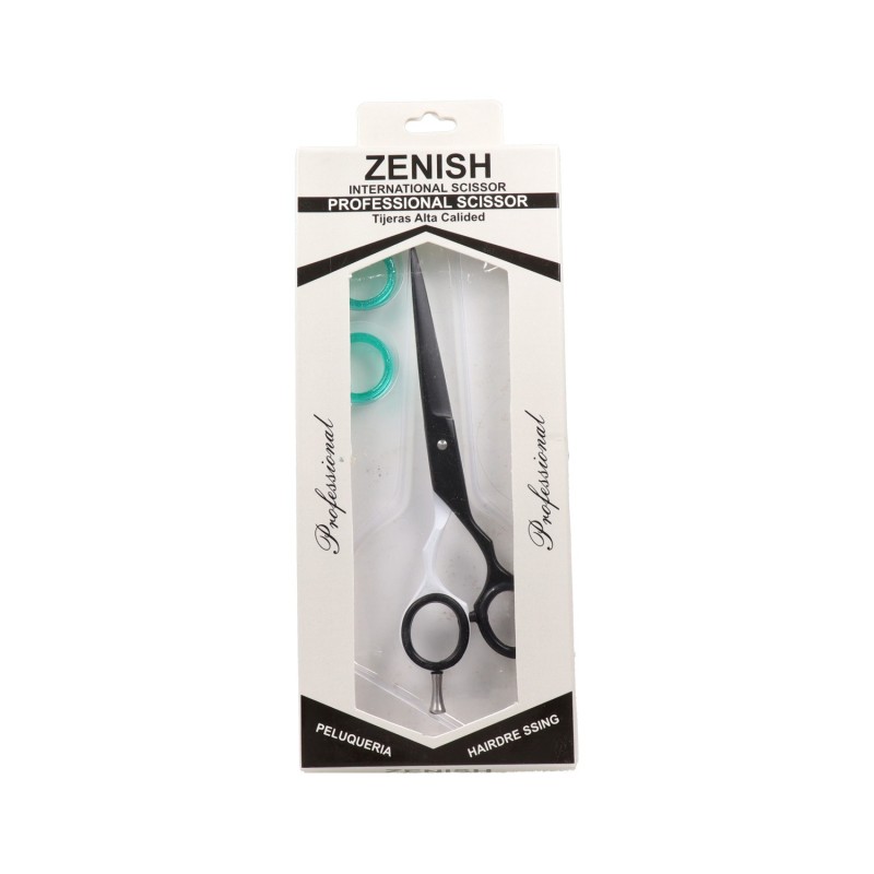 Zenish Tijera Profesional Metal Blanco Negro 6"