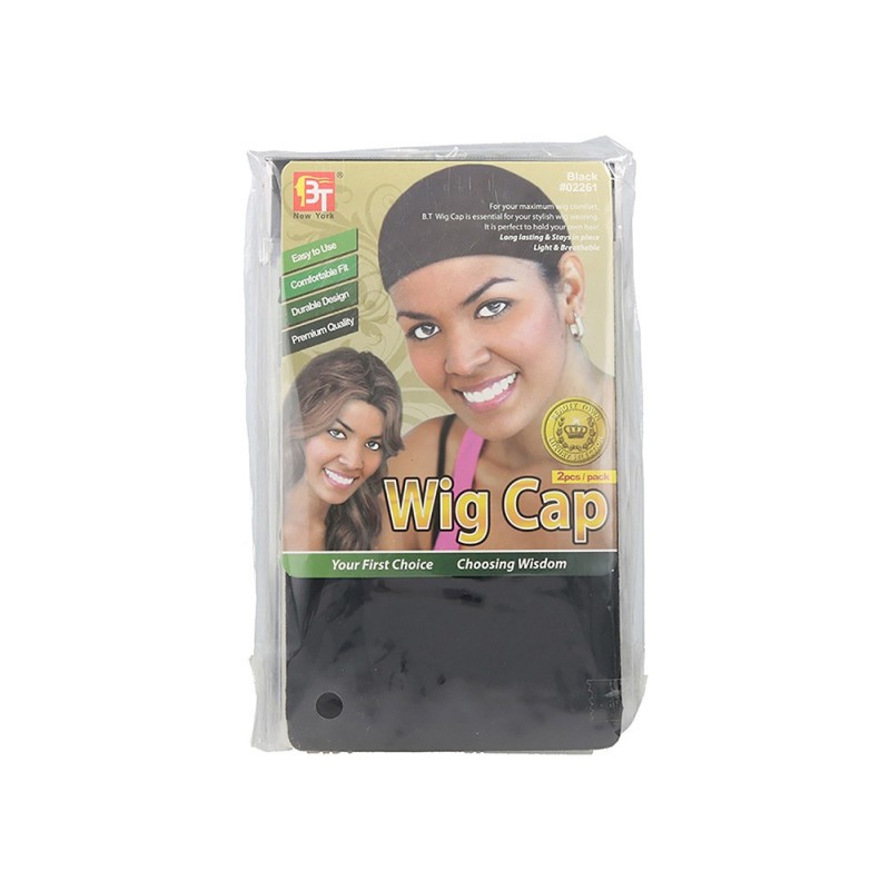 Beauty Town Wig Cap Color Negro 2 unidades