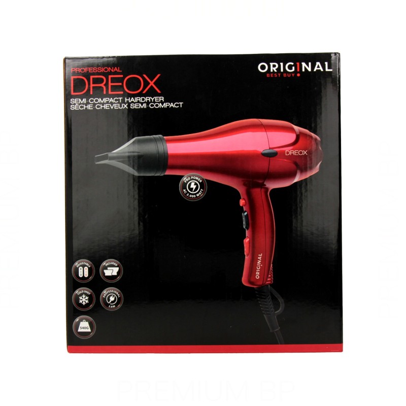 Sinelco Original Dreox Secador de Cabello Rojo 2000 W
