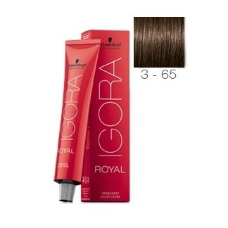 SCHWARZKOPF TINTE IGORA ROYAL 3-65 CASTAÑO OSCURO MARRÓN DORADO + OXIGENADA