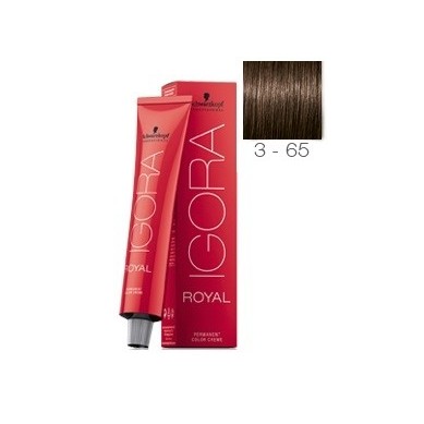 SCHWARZKOPF TINTE IGORA ROYAL 3-65 CASTAÑO OSCURO MARRÓN DORADO + OXIGENADA