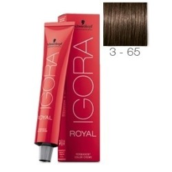 SCHWARZKOPF TINTE IGORA ROYAL 3-65 CASTAÑO OSCURO MARRÓN DORADO + OXIGENADA