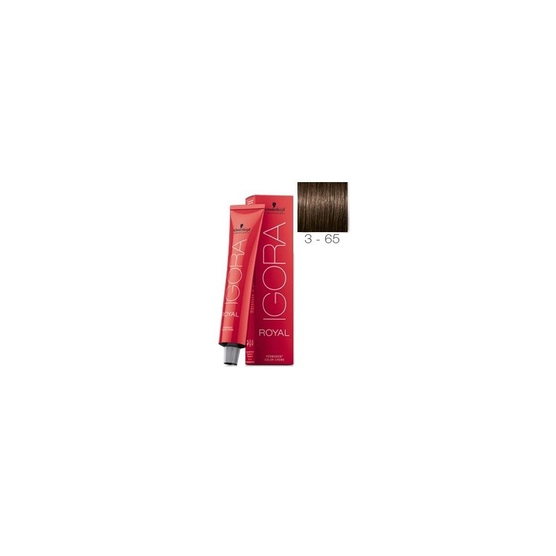 SCHWARZKOPF TINTE IGORA ROYAL 3-65 CASTAÑO OSCURO MARRÓN DORADO + OXIGENADA