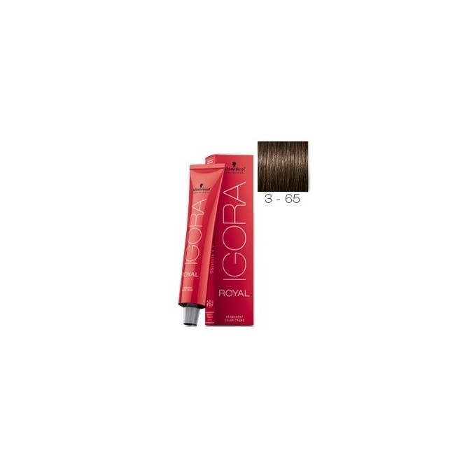 SCHWARZKOPF TINTE IGORA ROYAL 3-65 CASTAÑO OSCURO MARRÓN DORADO + OXIGENADA