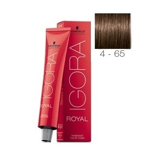 SCHWARZKOPF TINTE IGORA ROYAL 4-65 CASTAÑO MEDIO MARRÓN DORADO + OXIGENADA