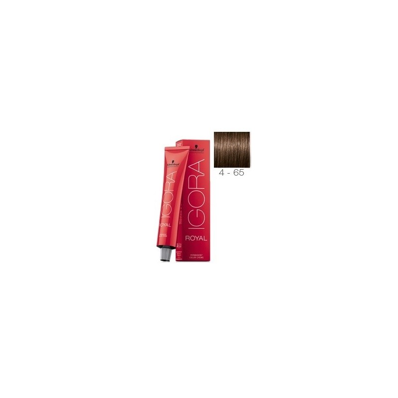 SCHWARZKOPF TINTE IGORA ROYAL 4-65 CASTAÑO MEDIO MARRÓN DORADO + OXIGENADA