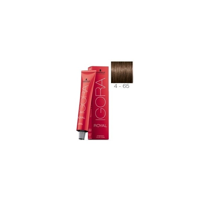 SCHWARZKOPF TINTE IGORA ROYAL 4-65 CASTAÑO MEDIO MARRÓN DORADO + OXIGENADA