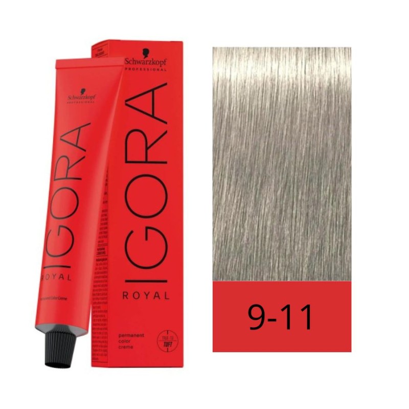 Schwarzkopf Tinte Igora Royal 9-11 Rubio Muy Claro Ceniza Intenso 60 ml