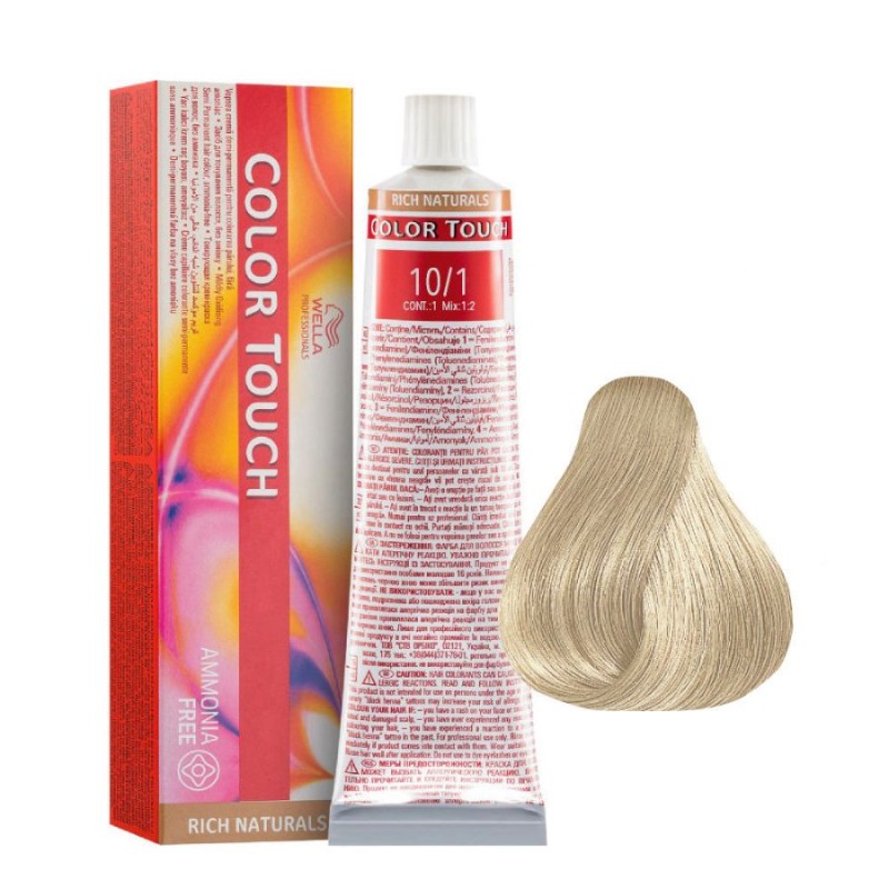 Wella COLOR TOUCH RICH NATURAL ammonia free 10/1 Rubio Súper Claro Ceniza 60 ml