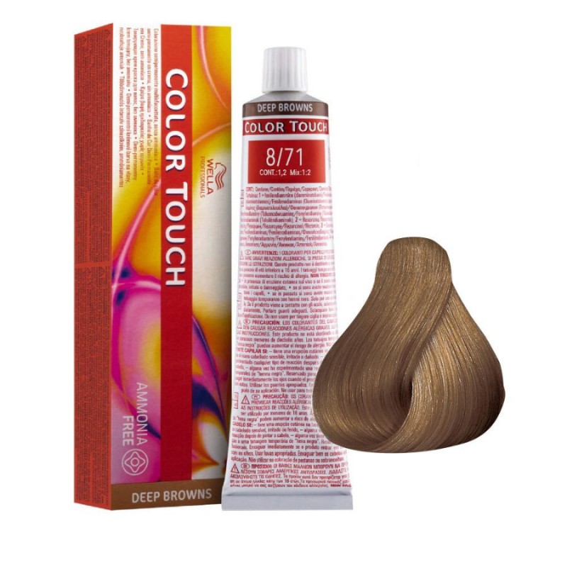 Wella COLOR TOUCH DEEP BROWNS ammonia free 8/71 Rubio Claro Marrón Ceniza 60 ml