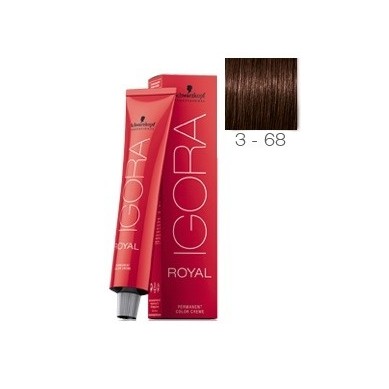 SCHWARZKOPF TINTE IGORA ROYAL 3-68 CASTAÑO OSCURO MARRÓN ROJO + OXIGENADA