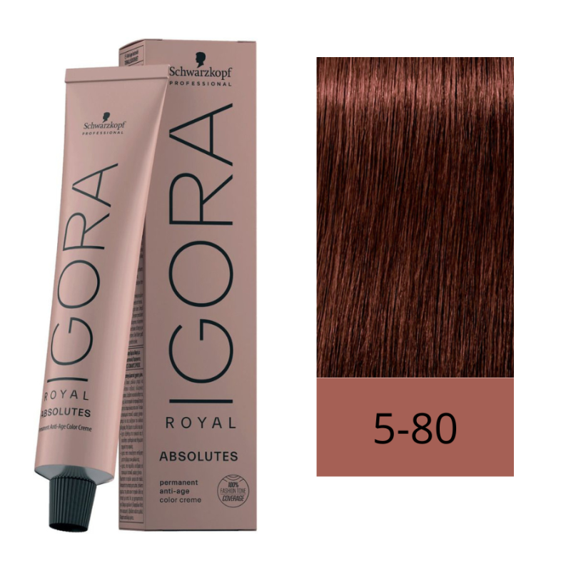 Schwarzkopf Igora Royal Absolutes Tinte 5-80 Castaño Claro Rojo Natural 60 ml