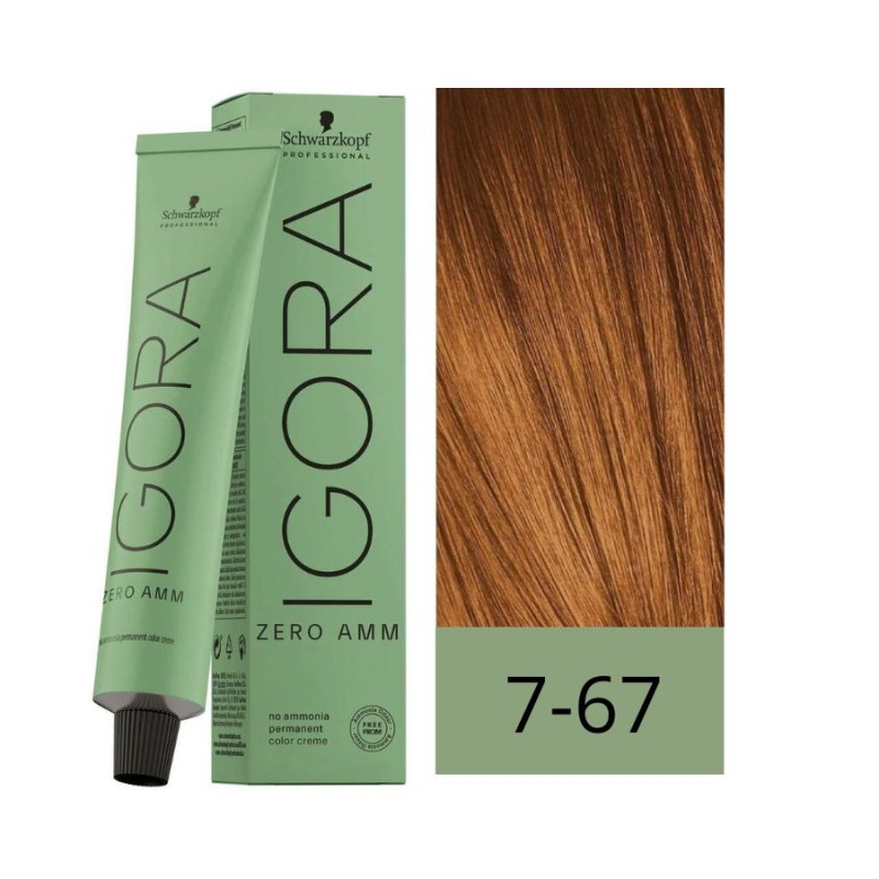 Schwarzkopf Igora Zero Amm 7-67 Rubio Medio Chocolate Cobrizo 60 ml