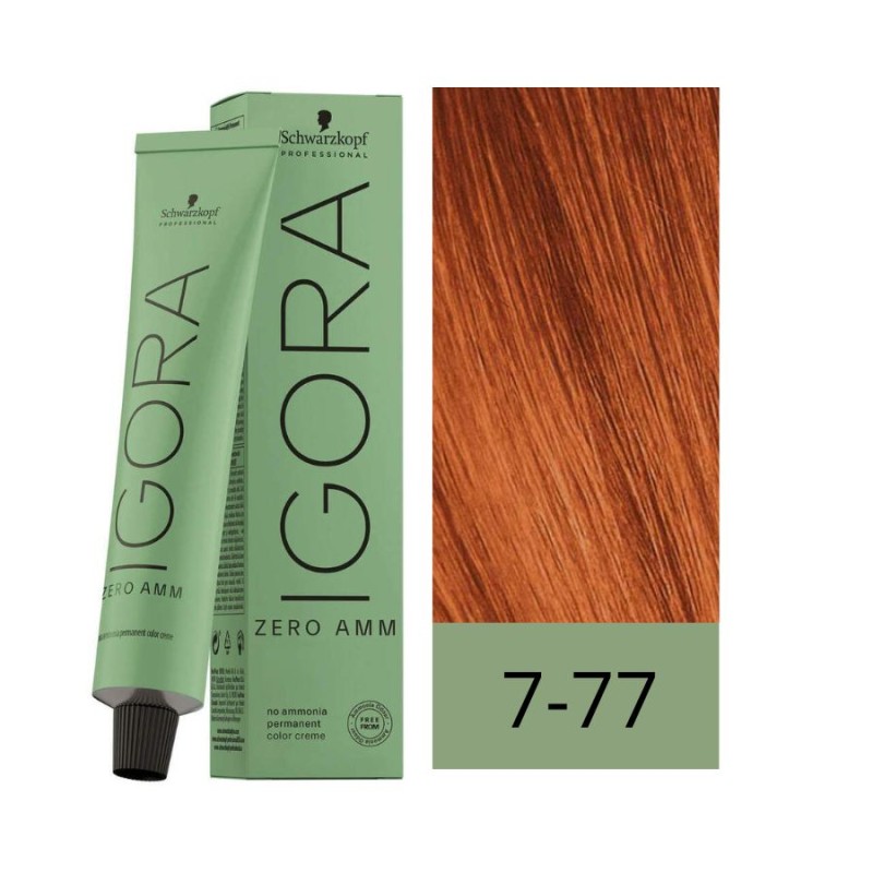 Schwarzkopf Zero Amm Tinte Sin Amoniaco 7-77 Rubio Medio Cobrizo Intenso 60 ml