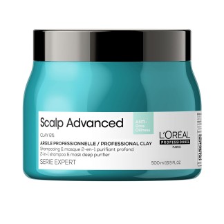 L'Oreal SCALP ADVANCED anti-grasa 2-in1 shampoo & mask deep purifer clay 500 ml