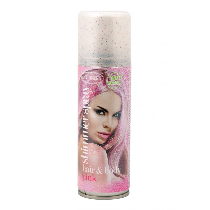 GoodMark Spray Shimmer temporal de color Rosa para cabello y cuerpo 100 ml