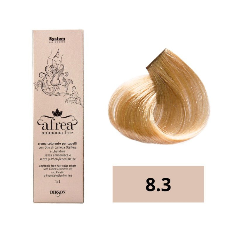 Dikson Tinte Afrea Sin Amoniaco 8.3 Rubio Claro Dorado 120 Ml