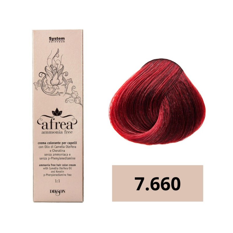 Dikson Tinte Afrea Sin Amoniaco 7.660 Rojo Vivo Grosella 120 Ml