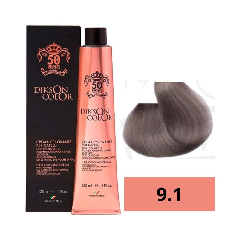 Dikson Tinte Color Anniversary 9.1 Rubio Muy Claro Ceniza 120 Ml