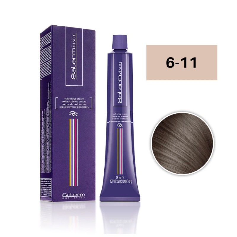 Salerm Tinte Salermvison 6-11 Rubio Oscuro Ceniza Intenso 75 ml