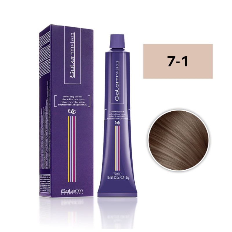 Salerm Tinte Salermvison 7-1 Rubio Medio Ceniza 75ml