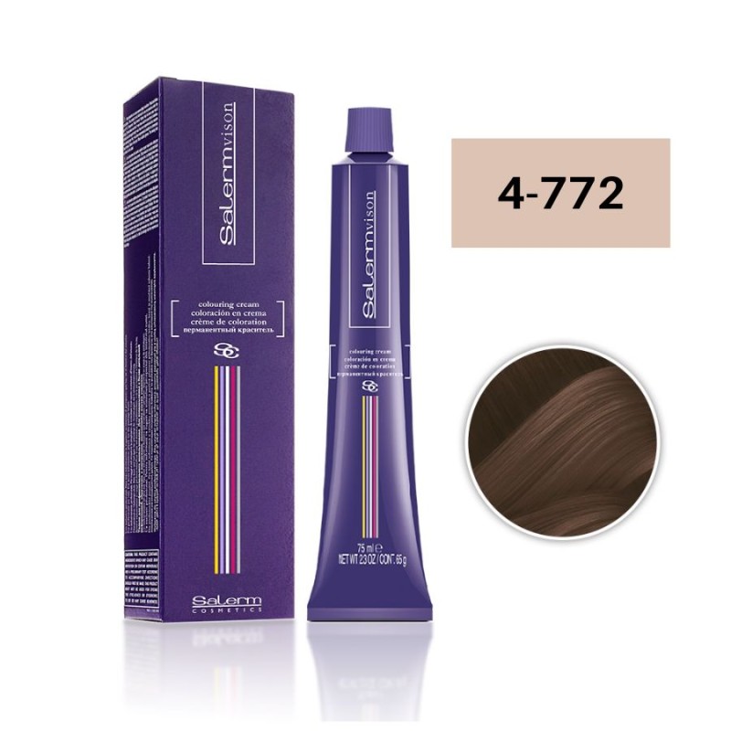 Salerm Tinte Salermvison 4-772 Castaño Marrón Intenso Perlado 75 ml