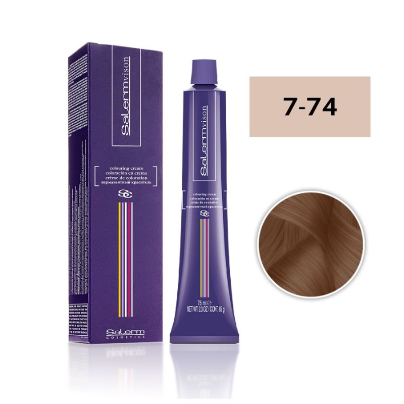Salerm Tinte Salermvison 7-74 Rubio Marrón Cobrizo 75 ml
