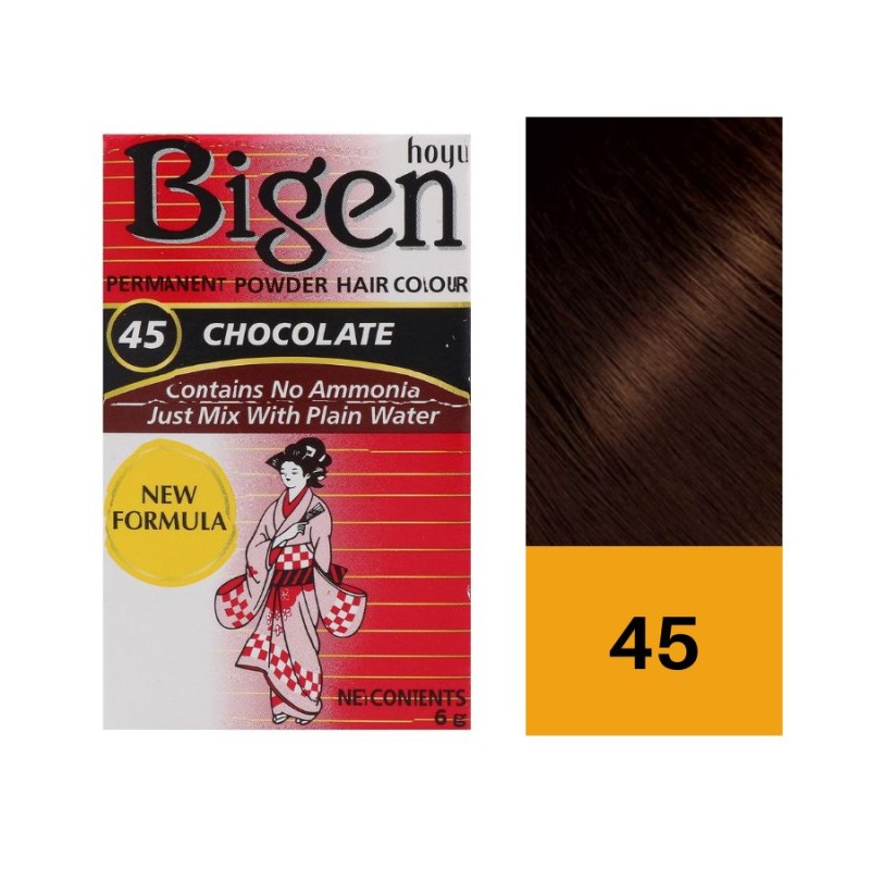 Bigen Tinte en Polvo 45 Chocolate 6 Gr
