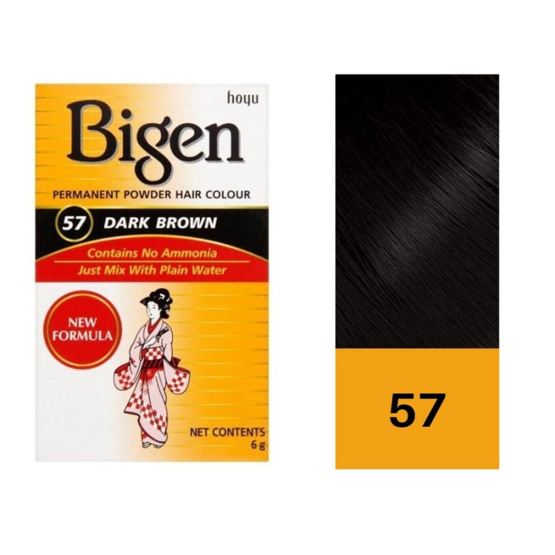 Bigen Tinte en Polvo 57 Castaño Oscuro 6 Gr