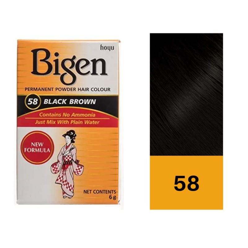 Bigen Tinte en Polvo 58 Black Brown 6 Gr