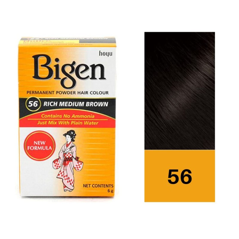 Bigen Tinte en Polvo 56 Rich Medium Brown 6 Gr