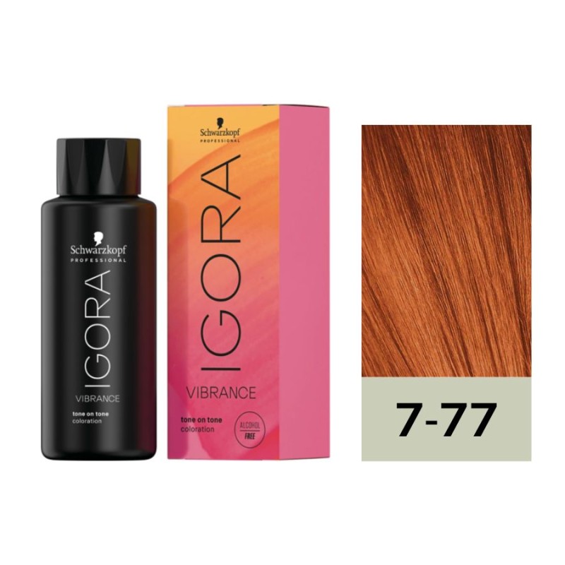 Schwarzkopf Igora Vibrance 7-77 Rubio Medio Cobrizo 60 ml