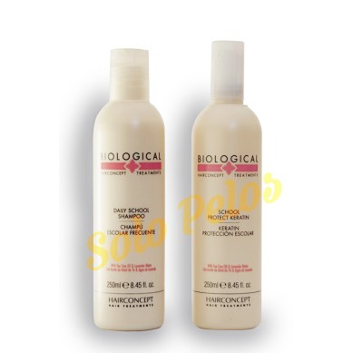 HAIRCONCEPT Pack champu escolar frecuente + keratin proteccion escolar BIOLOGICAL