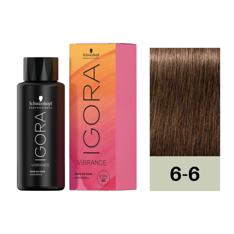 Schwarzkopf Igora Vibrance 6-6 Rubio Oscuro Chocolate 60 ml (Sin Alcohol)