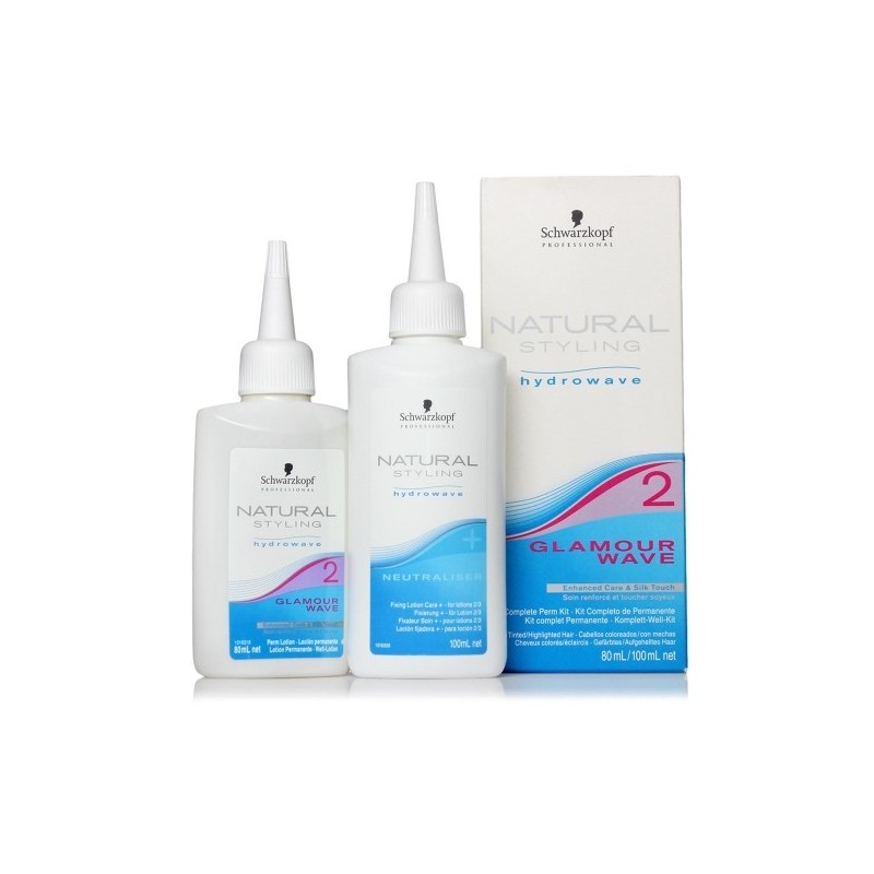 SCHWARZKOPF Natural styling glamour wave. Kit completo de permanente nº 2 cabellos coloreados/con mechas