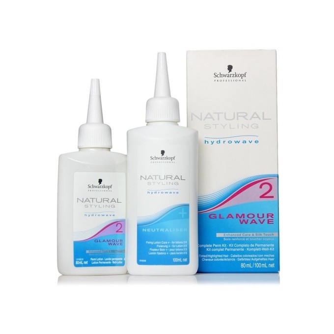 SCHWARZKOPF Natural styling glamour wave. Kit completo de permanente nº 2 cabellos coloreados/con mechas