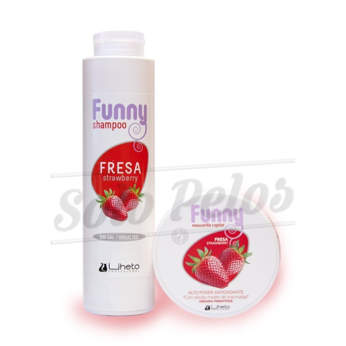 LIHETO Champu funny FRESA sin sal + Mascarilla funny FRESA sin parabenos ni siliconas