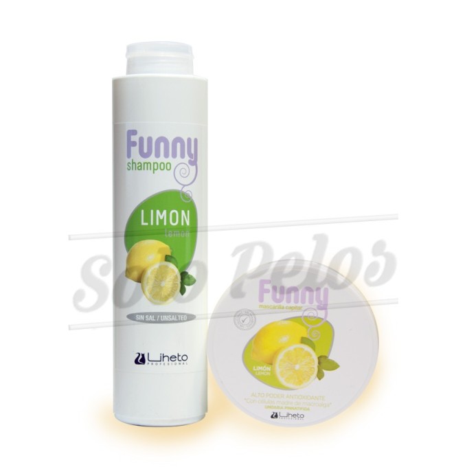 LIHETO Champu funny LIMON sin sal + Mascarilla funny LIMON sin parabenos ni siliconas