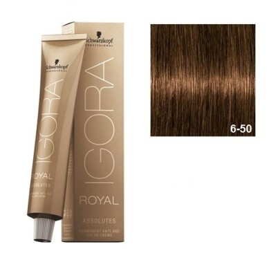 SCHWARZKOPF IGORA ROYAL ABSOLUTES 6-50 RUBIO OSCURO DORADO NATURAL + OXIGENADA 30 VOL.