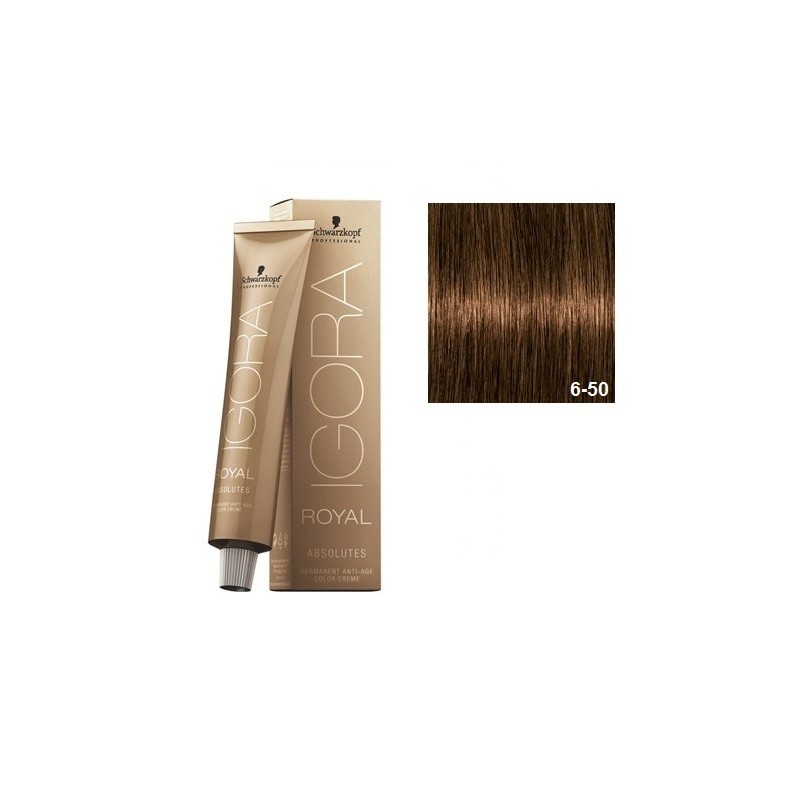 SCHWARZKOPF IGORA ROYAL ABSOLUTES 6-50 RUBIO OSCURO DORADO NATURAL + OXIGENADA 30 VOL.