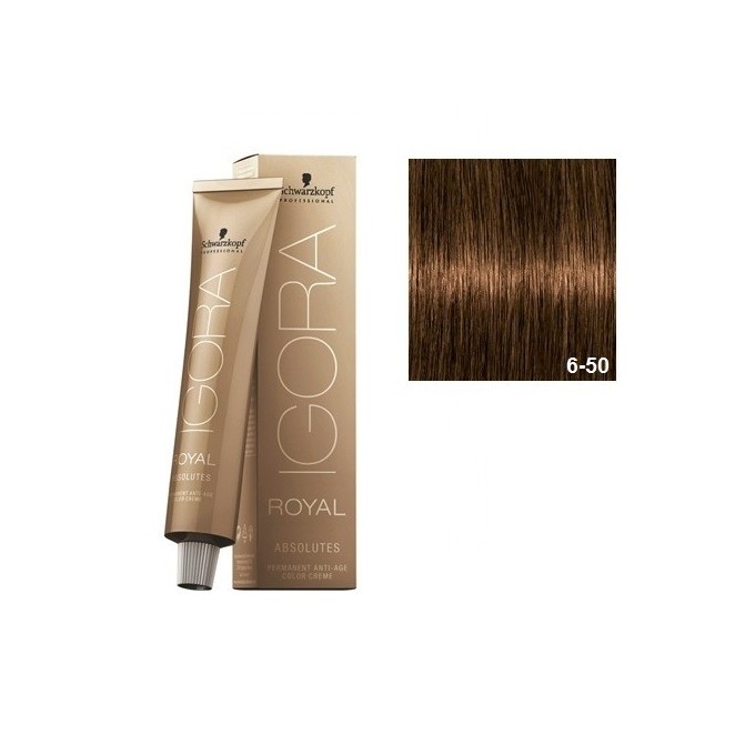 SCHWARZKOPF IGORA ROYAL ABSOLUTES 6-50 RUBIO OSCURO DORADO NATURAL + OXIGENADA 30 VOL.