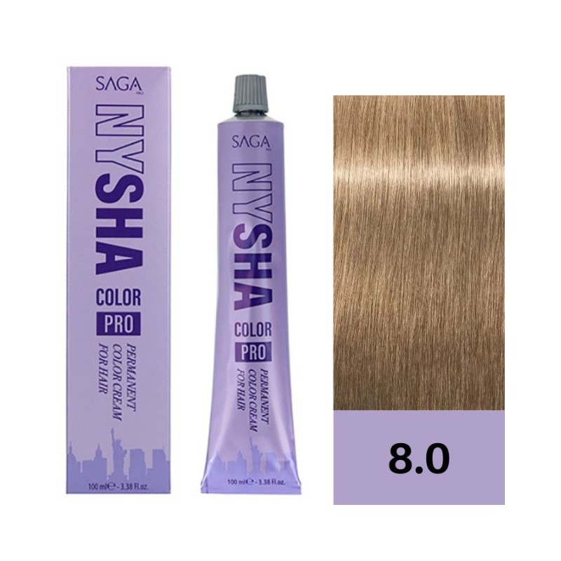 Saga Nysha Color Pro Tinte 8-0 Rubio Claro 100 ml